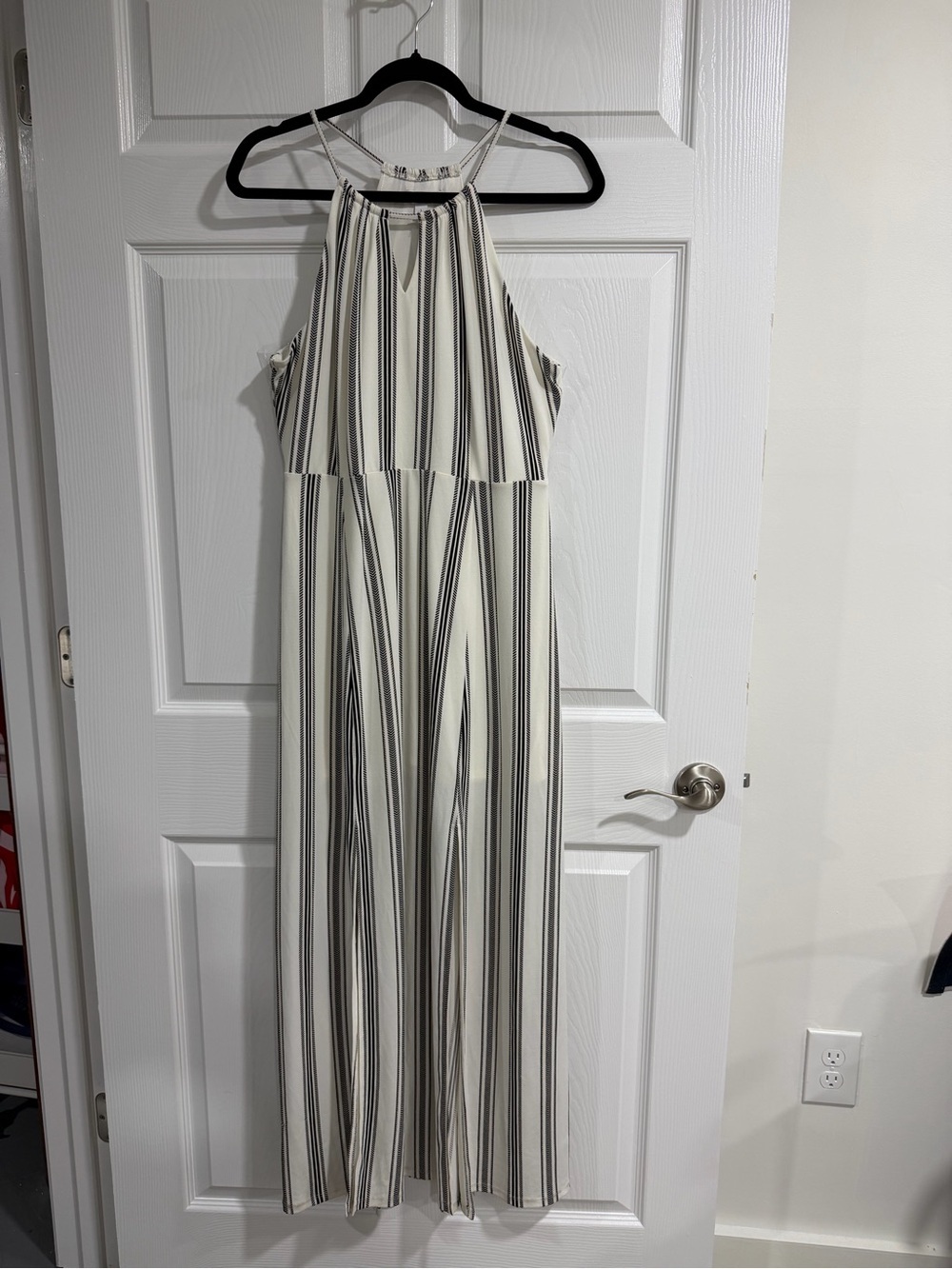 Candie’s Striped High-Neck Dress in White and Black